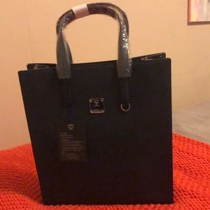 Navy blue McM tote
